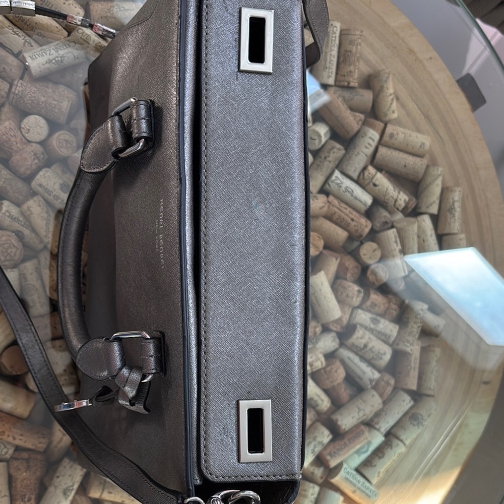 Henri Bendel Gray Satchel with Adjustable Strap - Picture 2 of 3